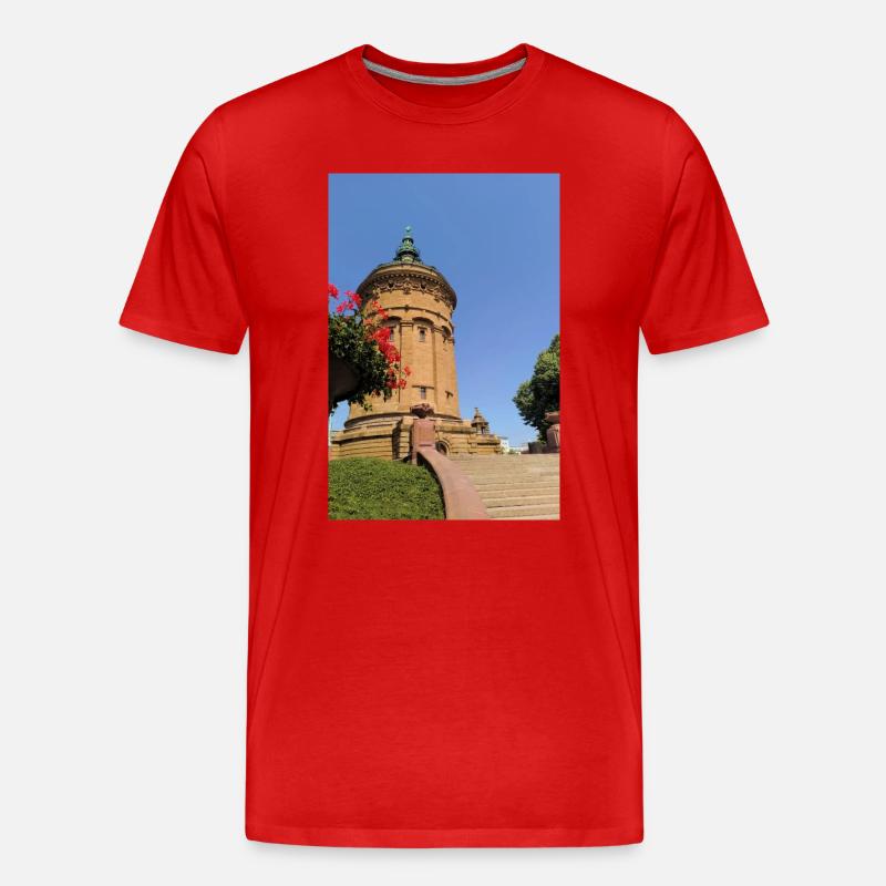 WASSERTURM MANNHEIM - Männer Premium Bio T-Shirt - Rot
