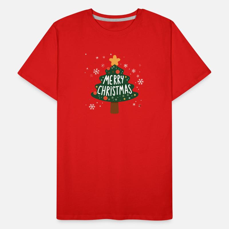 Merry Christmas Weihnachts Design Tannenbaum Neu Männer Premium Bio T-Shirt