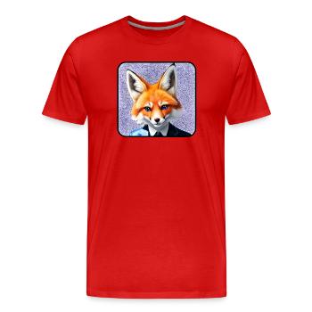 Fuchs im Anzug - Männer Premium Bio T-Shirt - Rot - Vorne - Damien (186cm)
