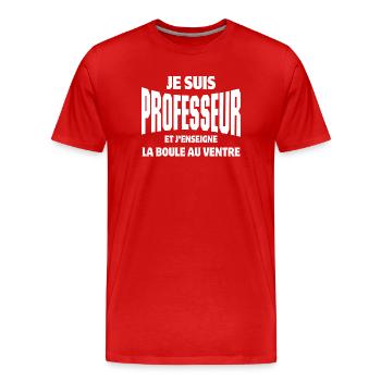 professeur, enseignant, école - T-shirt bio Premium Homme - rouge - Devant - Damien (186cm)