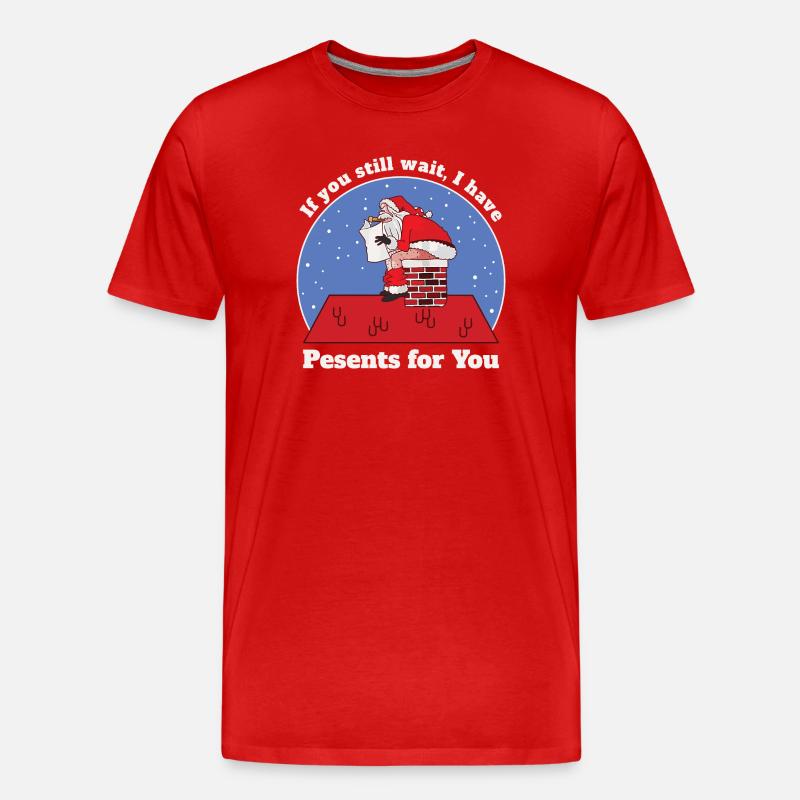 Lustige Weihnachtsmann - Männer Premium Bio T-Shirt - Rot