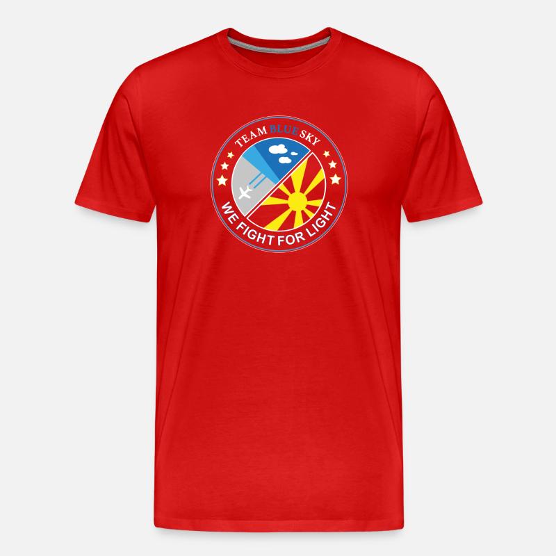 Blue Sky Flight Team Abzeichen - Männer Premium Bio T-Shirt - Rot