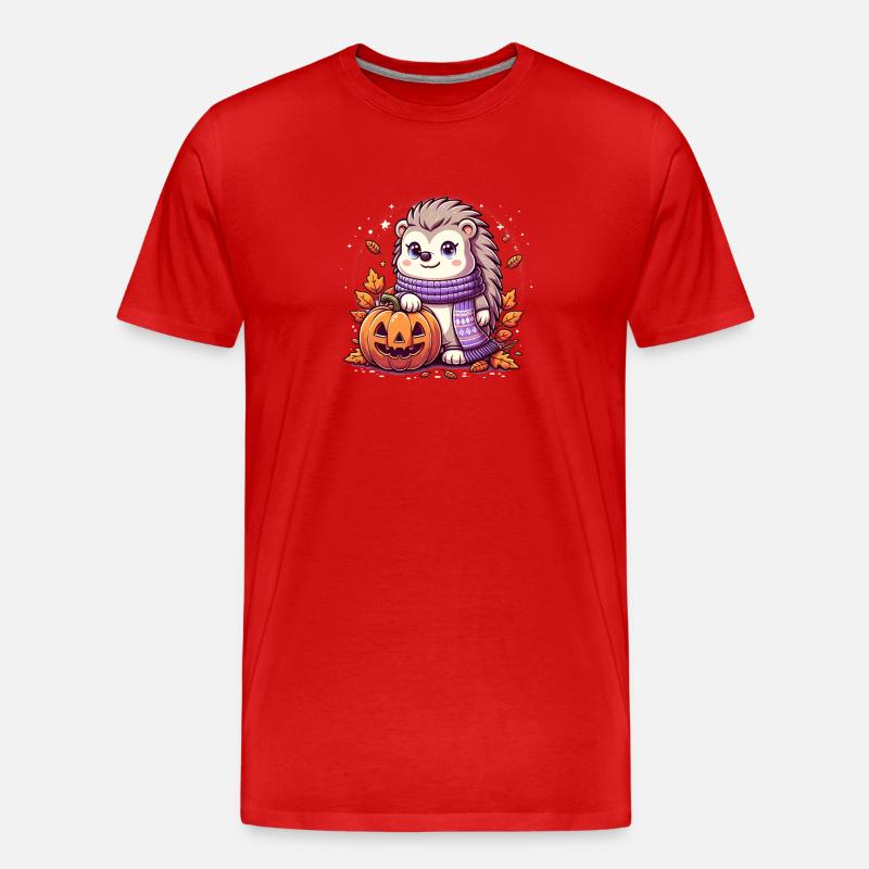 Igel Halloween - Männer Premium Bio T-Shirt - Rot