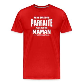 maman, super maman, meilleure maman - T-shirt bio Premium Homme - rouge - Devant - Damien (186cm)