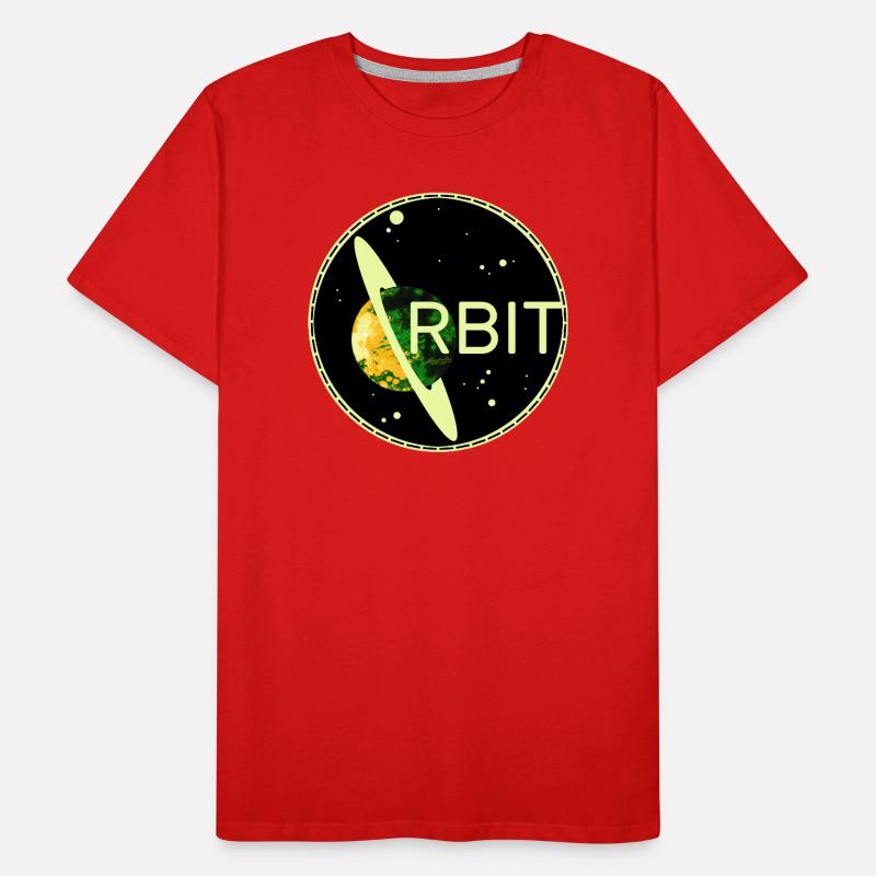 Saturn orbit planet space orbit 70s universe Men's Premium Organic T-Shirt