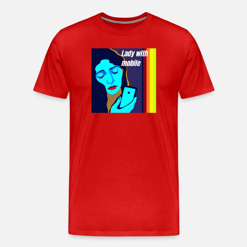 Madonna mit Handy - Männer Premium Bio T-Shirt - Rot