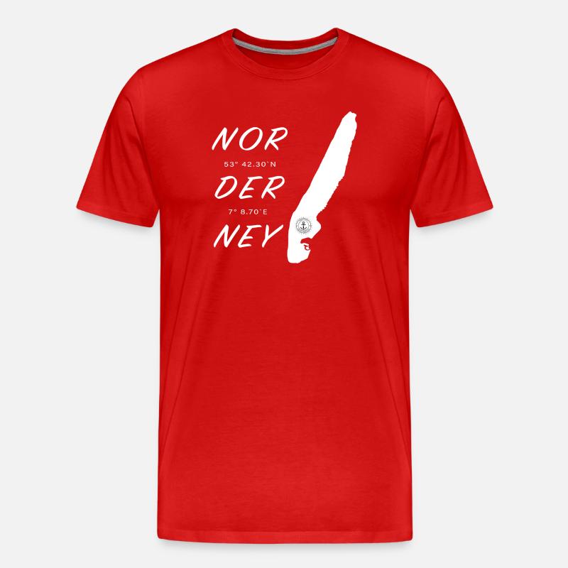 Norderney - Männer Premium Bio T-Shirt - Rot