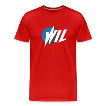 Wil - Männer Premium Bio T-Shirt - Rot - Vorne - Damien (186cm)