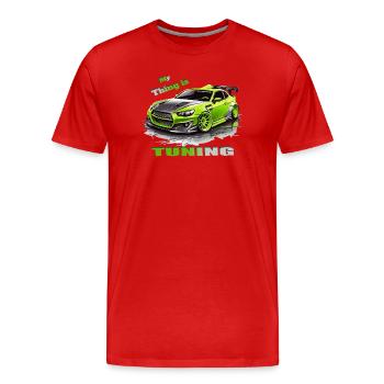 Tuning Voiture - T-shirt bio Premium Homme - rouge - Devant - Damien (186cm)
