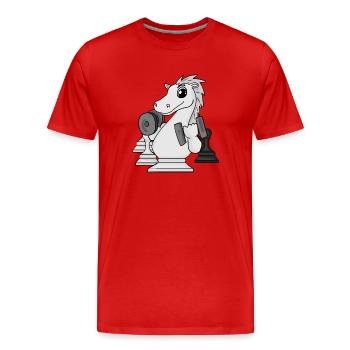 Echecs Joueur d’échecs Fitness - T-shirt bio Premium Homme - rouge - Devant - Damien (186cm)