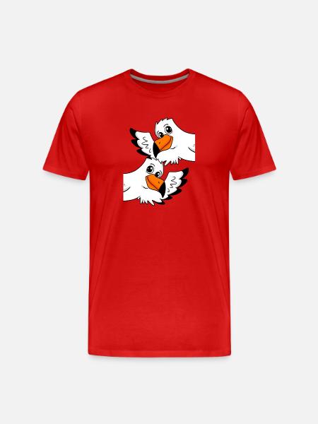 Seagull Greeting Welcome - Men's Premium Organic T-Shirt - red