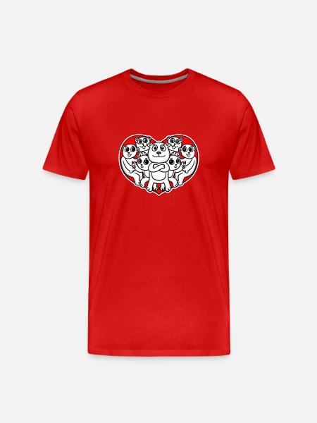 Heart Bear Love Romantic - Men's Premium Organic T-Shirt - red