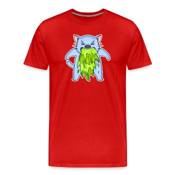 Katze kotzt Kotze - Männer Premium Bio T-Shirt - Rot - Vorne - Damien (186cm)