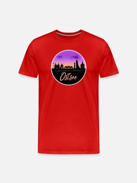 Mer Baltique Fineline Skyline - T-shirt bio Premium Homme - rouge