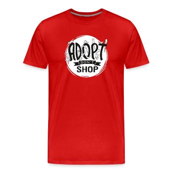 Adopt Don't Shop - Men's Premium Organic T-Shirt - red - Front - Damien (186cm)