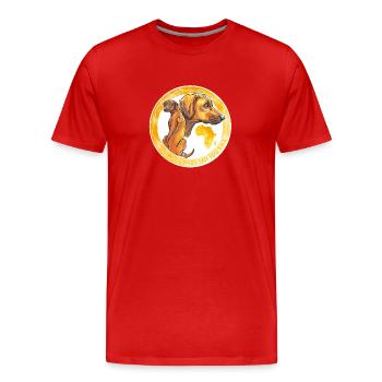 Rhodesian Ridgeback - T-shirt bio Premium Homme - rouge - Devant - Damien (186cm)