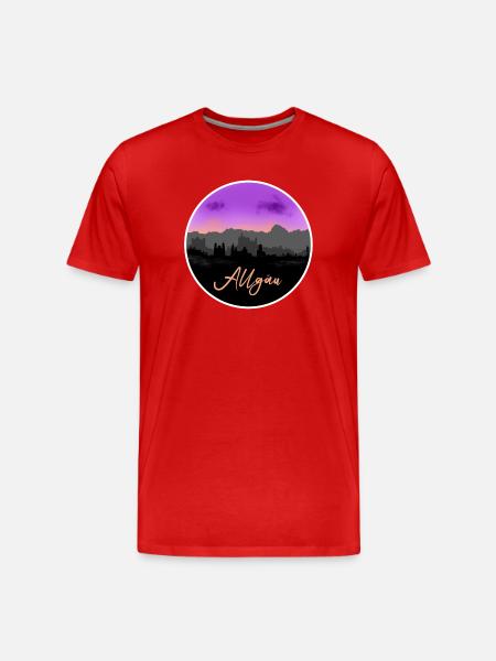 Allgäu Fineline Skyline - T-shirt bio Premium Homme - rouge
