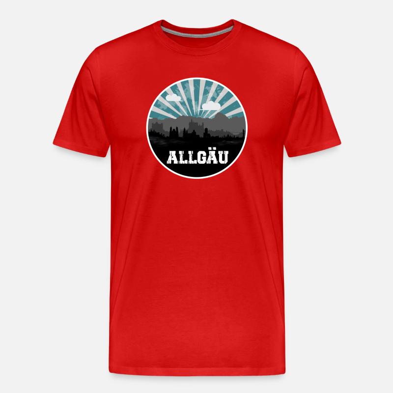Allgäu Blue Hour Skyline - Men's Premium Organic T-Shirt - red