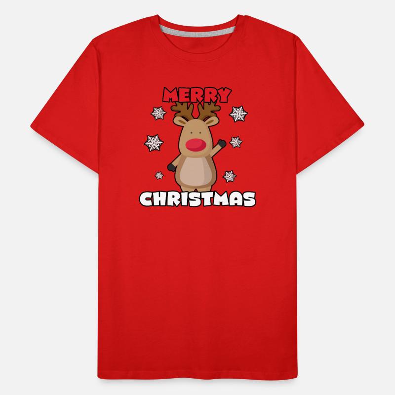 Weihnachts-Elch Männer Premium Bio T-Shirt