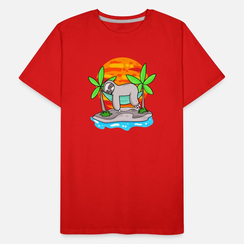 Faultier am Strand Männer Premium Bio T-Shirt
