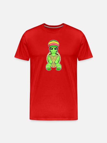 Rasta Turtle - Men's Premium Organic T-Shirt - red