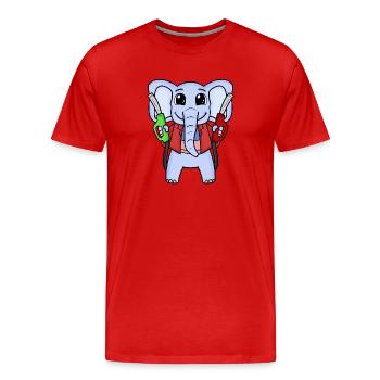 Pump attendant - Men's Premium Organic T-Shirt - red - Front - Damien (186cm)