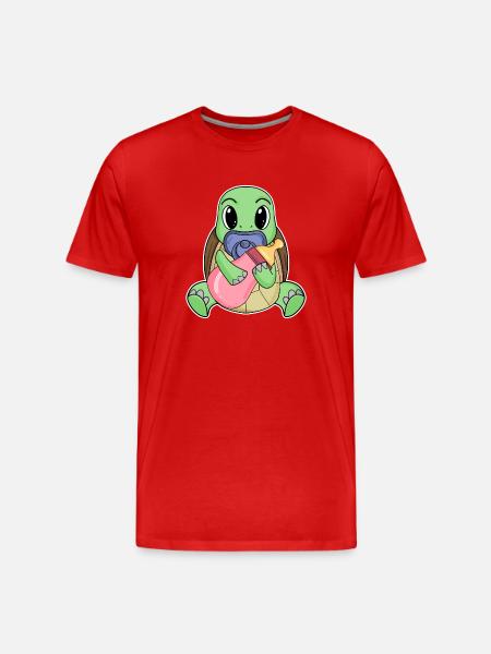 Baby Turtle - Men's Premium Organic T-Shirt - red