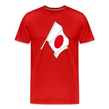 Drapeau du Japon, drapeau japonais - T-shirt bio Premium Homme - rouge - Devant - Damien (186cm)