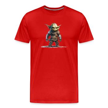 Goblin Anführer Fantasy RPG Shirt - Männer Premium Bio T-Shirt - Rot - Vorne - Damien (186cm)