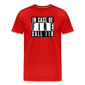 Feueralarm Notruf Design - Männer Premium Bio T-Shirt - Rot - Vorne - Damien (186cm)