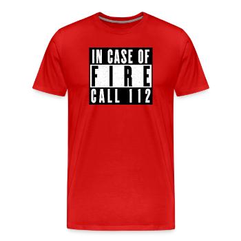 Feueralarm Notruf Design - Männer Premium Bio T-Shirt - Rot - Vorne - Damien (186cm)
