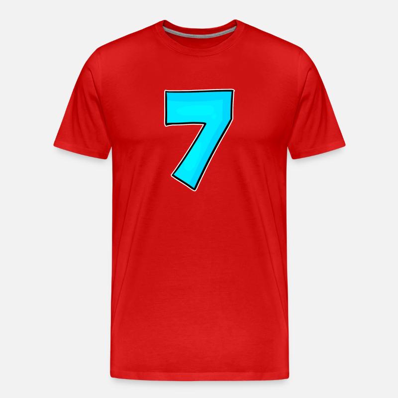 7 - Sieben - Männer Premium Bio T-Shirt - Rot