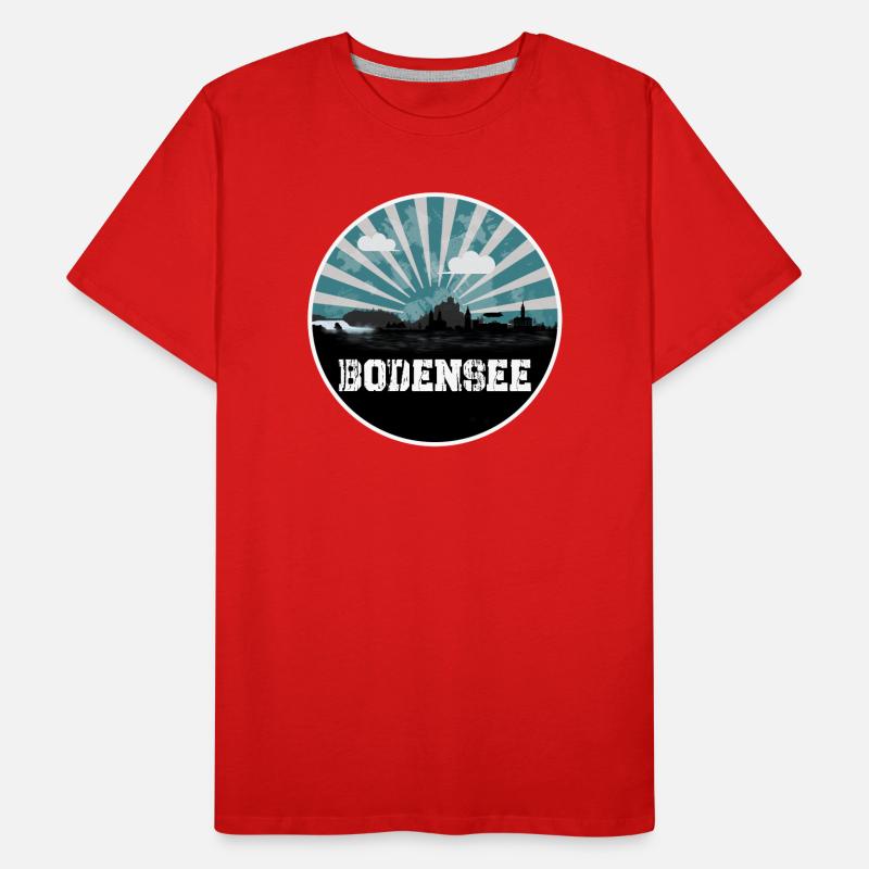 Horizon de l’heure bleue du lac de Constance T-shirt bio Premium Homme