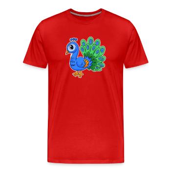Paon - T-shirt bio Premium Homme - rouge - Devant - Damien (186cm)