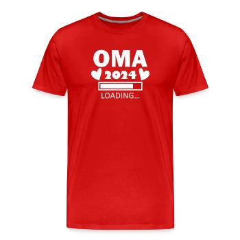 Oma 2024 - Oma werden - Oma Geschenk - Männer Premium Bio T-Shirt - Rot - Vorne - Damien (186cm)