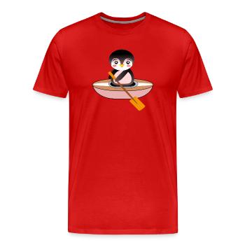 PINGOUIN - LOISIRS SPORTS NAUTIQUES - CANOË KAYAK - T-shirt bio Premium Homme - rouge - Devant - Damien (186cm)