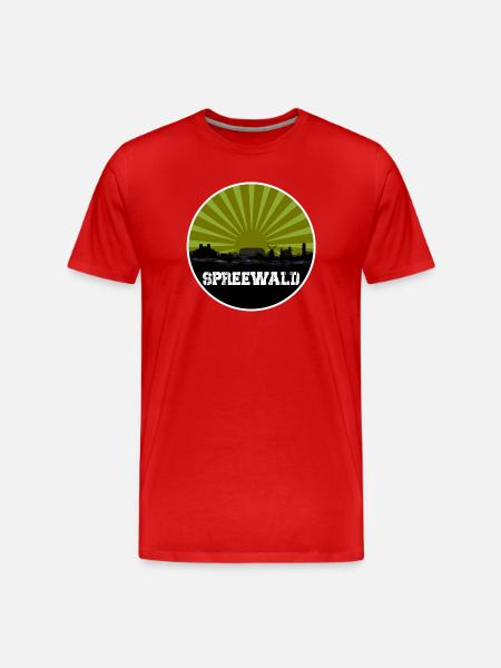 Spreewald Retro Skyline - Men's Premium Organic T-Shirt - red