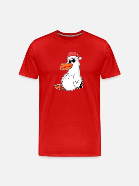 Seagull Christmas - Men's Premium Organic T-Shirt - red