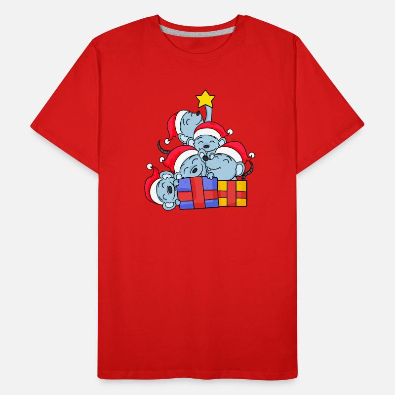 Maus Baum Weihnachten Weihnachtsbaum Männer Premium Bio T-Shirt