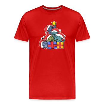 Arbre de Noël Arbre de Noël - T-shirt bio Premium Homme - rouge - Devant - Damien (186cm)