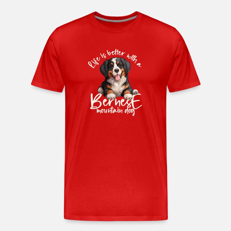 Berner Sennenhund - Männer Premium Bio T-Shirt - Rot