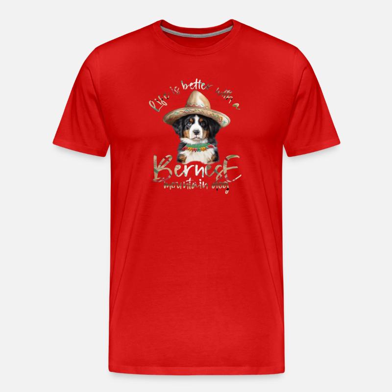 Berner Sennenhund - Männer Premium Bio T-Shirt - Rot