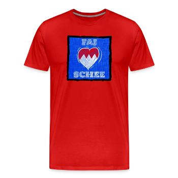 FAI SCHEE - Le dialecte franconien, c’est bien. - T-shirt bio Premium Homme - rouge - Devant - Damien (186cm)