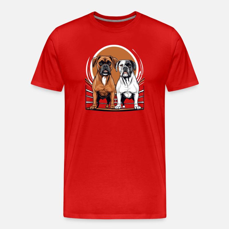 Boxer Hunde - Männer Premium Bio T-Shirt - Rot