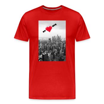 Mon amour NYC - T-shirt bio Premium Homme - rouge - Devant - Damien (186cm)