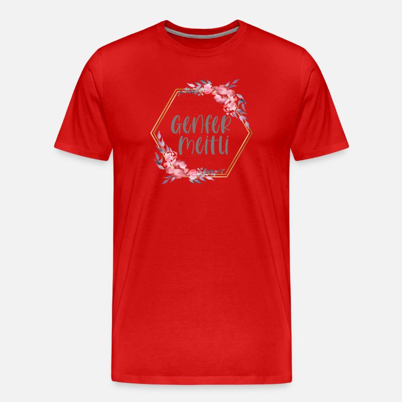 Schweiz Genf Mädchen Heimat Geschenk - Männer Premium Bio T-Shirt - Rot