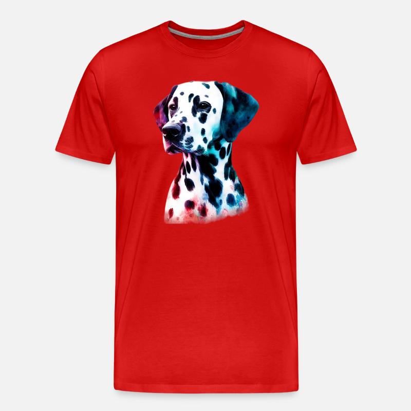Dalmatiner Hund - Männer Premium Bio T-Shirt - Rot
