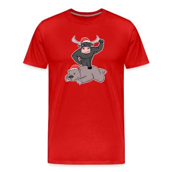 Bourse Trading Stock Broker - T-shirt bio Premium Homme - rouge - Devant - Damien (186cm)