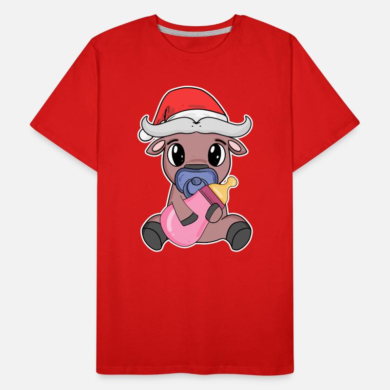 Bœuf bébé Noël T-shirt bio Premium Homme