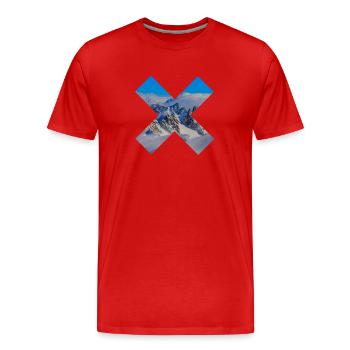 Abstract snow-capped mountains - Men's Premium Organic T-Shirt - red - Front - Damien (186cm)